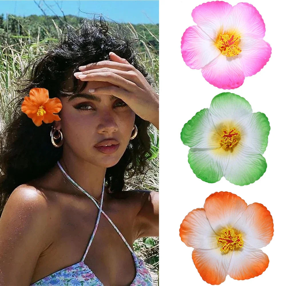 Headwear Hawaiian Flower Hair Clips Side Bangs Clip Romantic BB Hair Clips Hair Accessories Suitable Vacation Beach Parties