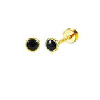 2PCS/Set Stainless Steel Gold Flower Cross Stud Earrings for Women Cute Mini Pearl Earrings Tragus Cartilage Piercing Jewelry