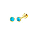 2PCS/Set Stainless Steel Gold Flower Cross Stud Earrings for Women Cute Mini Pearl Earrings Tragus Cartilage Piercing Jewelry