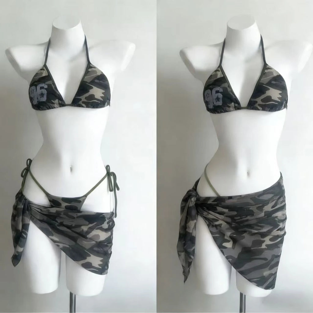 Vintage Striped Triangle Bikini Set High Cut Leg Two Piece Swimwear Stylish Quick Dry Beach Bathing Suit Holiday Swimming New