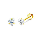 2PCS/Set Stainless Steel Gold Flower Cross Stud Earrings for Women Cute Mini Pearl Earrings Tragus Cartilage Piercing Jewelry