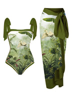 2026 New Arrival Push Up Women Bikini Set Floral Printed Ruffle Bikinis Strappy Bandage Swimwear Brazilian Biquini Bathing Suit