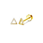 2PCS/Set Stainless Steel Gold Flower Cross Stud Earrings for Women Cute Mini Pearl Earrings Tragus Cartilage Piercing Jewelry