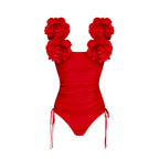 3D Flower Bikini Set Brazilian Biquini Low Waist Swimwear Push Up SwimSuit Women Solid Swimwear Sexy Beach Wear Female