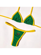 2026 new summer Brazilian flag contrasting bikini retro sexy fashion sports trend fashion backless split niche spicy girl set