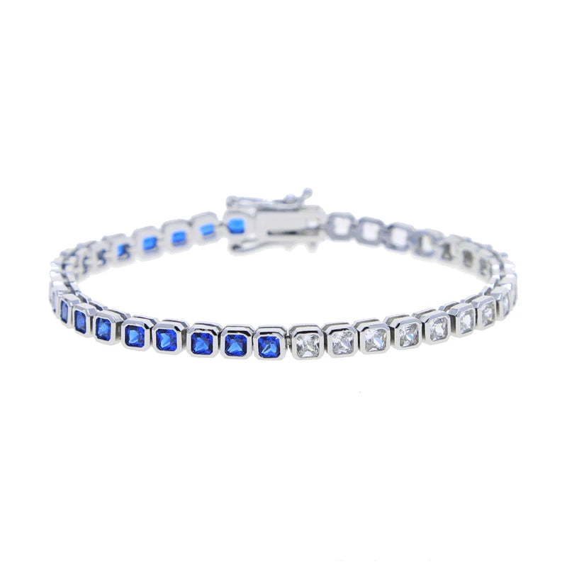 Geometric CZ Bezel Tennis Bracelet For Women Girl Classic Fashion High Quality 5A Cubic Zirconia Jewelry