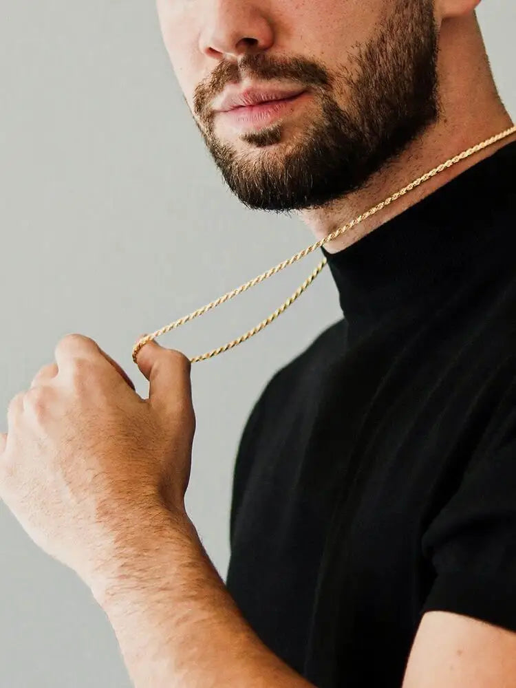 Vct 4Mm/6Mm/8Mm/10Mm Rope Chain Bracelet and Pendant Necklace for Men and Women 14K Gold Plated Jewelry Wholesale Free Shipping