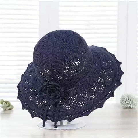 Wide Brim Sun Visor Hats Women's Foldable Fisherman Hat Breathable Beach Sun Hat for Camping Traveling