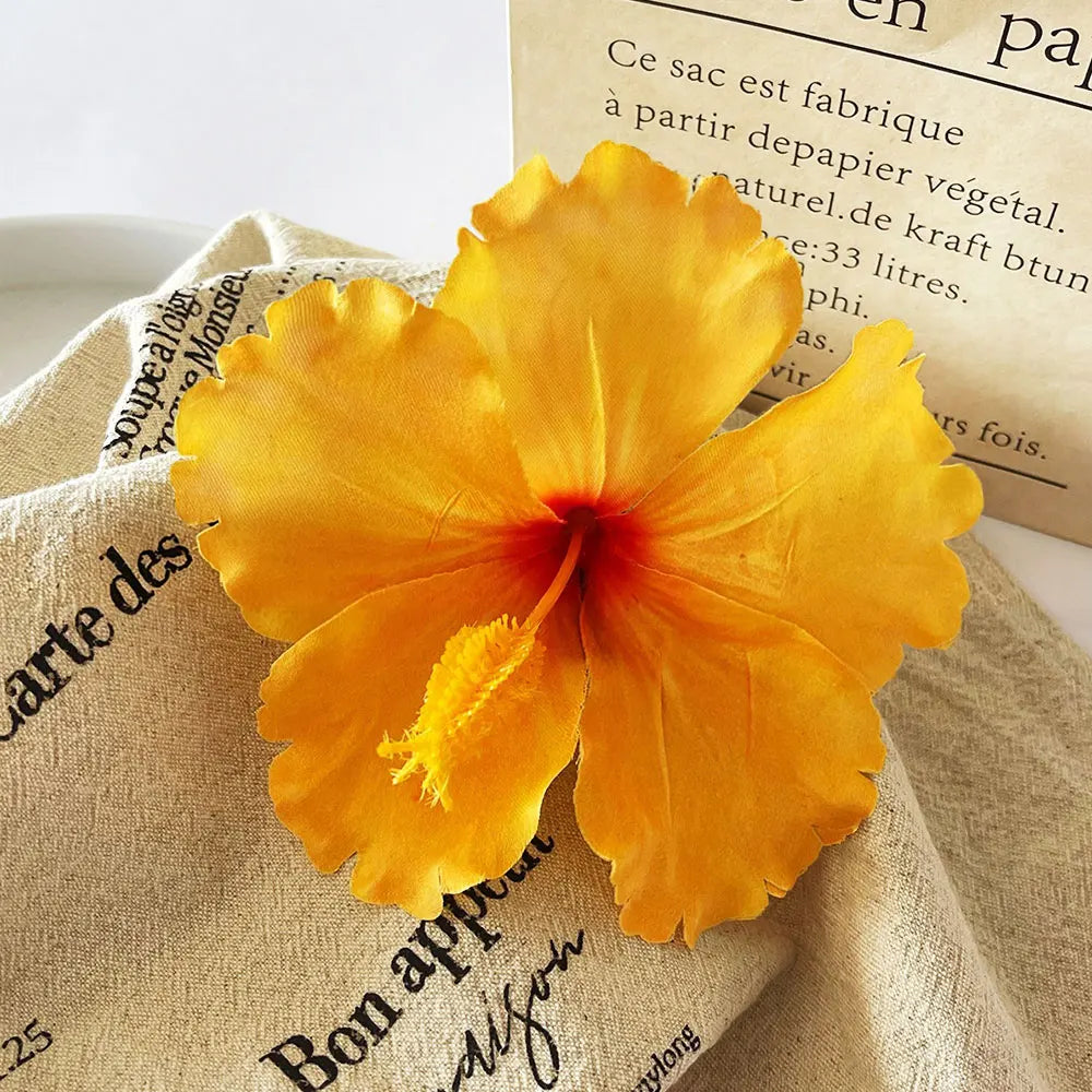 Hibiscus Flower Hair Clip Tropical Hawaiian Style Hairpin Bohemian Beach Duckbill Clip Hair Accessories For Beach Vacation Party