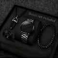 4PCS Fashion Men Business Watches Jewelry Set Simple Dial Quartz Wristwatch for Man Clock Reloj Hombre（Without Box）