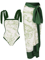 2026 New Arrival Push Up Women Bikini Set Floral Printed Ruffle Bikinis Strappy Bandage Swimwear Brazilian Biquini Bathing Suit