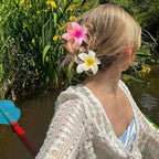 2026 New Vacation Egg Flower Hair Clips Hawaii Beach Claws Bohemian Hairpin for Girls Dopamine Y2k Hair Accessory