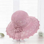 Wide Brim Sun Visor Hats Women's Foldable Fisherman Hat Breathable Beach Sun Hat for Camping Traveling