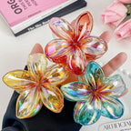 Bohemia Egg Flower Flower Hair Clips Fashion Flower Shape Headwear Shark Clip Plastic Colorful Flowers Claw Vacation