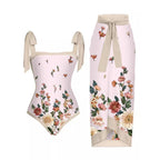 2026 New Arrival Push Up Women Bikini Set Floral Printed Ruffle Bikinis Strappy Bandage Swimwear Brazilian Biquini Bathing Suit