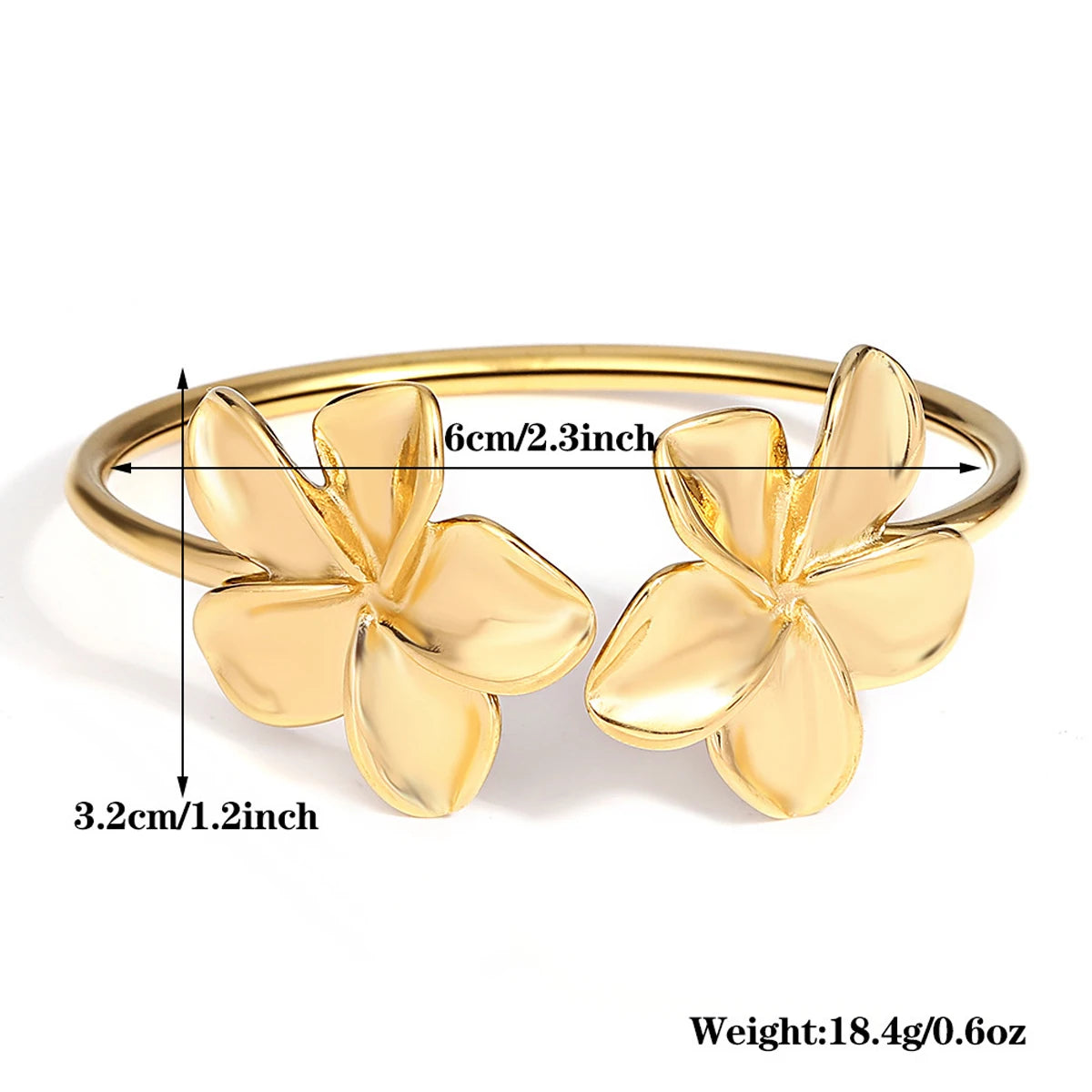 Fashion Gold Color Metal Flower Cuff Bracelet for Women Vintage Elegant Waterproof Bangles Female Wedding Party Accessories 2025