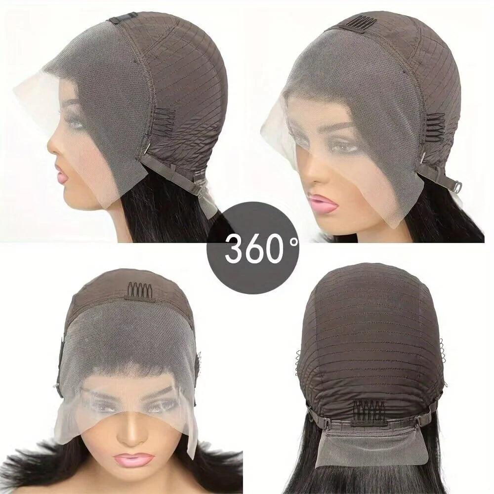 13x4 Lace Front Human Hair Wig for Women Short Layered Pixie Cut with Bangs Natural Black Dark 99J ColorCurly Wavy Hair