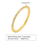 Set of 2 Stacking Ring for WomenStainless Steel 2mm Thin Gold Color Dome Shap Minimalist Jewelry