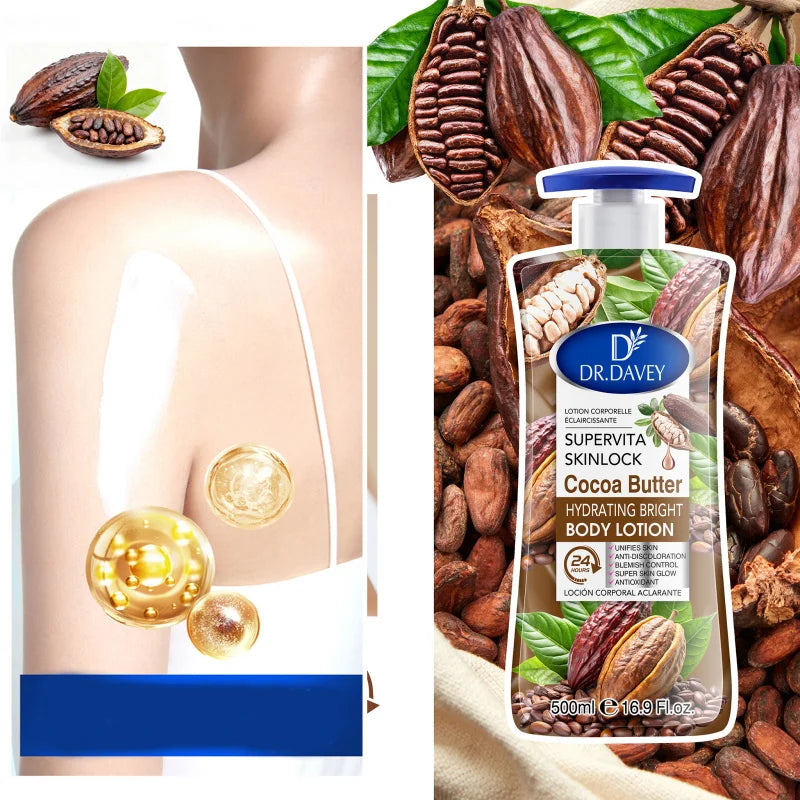 500ML DR.DAVEY Cocoa Butte Body Lotion Large Capacity Four Seasons Moisturizing Refreshing Non greasy Fragrant Body  Lotion
