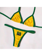 2026 new summer Brazilian flag contrasting bikini retro sexy fashion sports trend fashion backless split niche spicy girl set