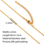 5pc 18K Gold Color PVD Plated Stainless Steel Cuba Cross O Ripple Twisted Chain Necklace Adjustable Chain DIY Necklace Wholesale