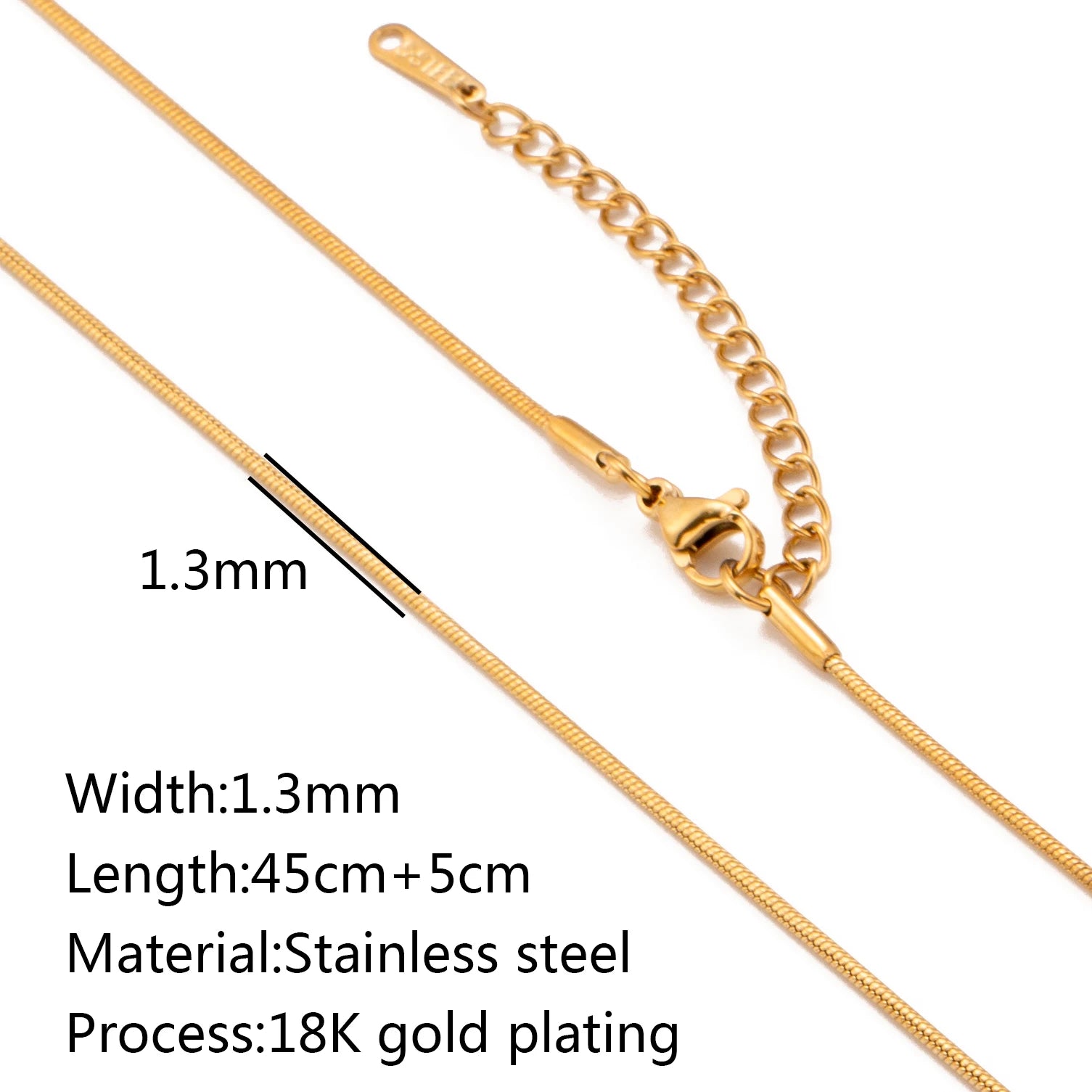 5pc 18K Gold Color PVD Plated Stainless Steel Cuba Cross O Ripple Twisted Chain Necklace Adjustable Chain DIY Necklace Wholesale
