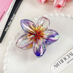 Bohemia Egg Flower Flower Hair Clips Fashion Flower Shape Headwear Shark Clip Plastic Colorful Flowers Claw Vacation