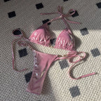 Sexy Shiny Pearl Bikini Swimsuit Hot Sale Of The Season New Crossbody Swimwear Elegant Luminous Design Attractive Female Underwe