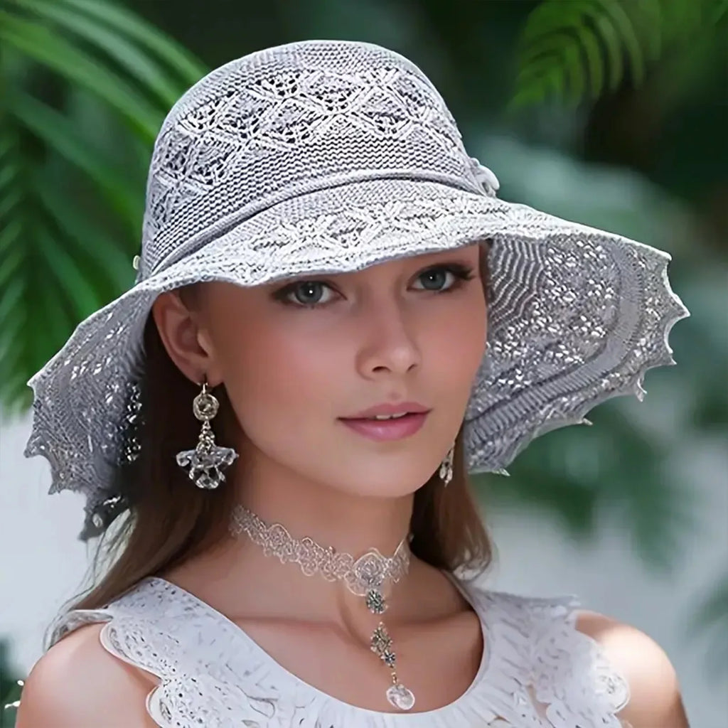 Wide Brim Sun Visor Hats Women's Foldable Fisherman Hat Breathable Beach Sun Hat for Camping Traveling