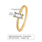 Set of 2 Stacking Ring for WomenStainless Steel 2mm Thin Gold Color Dome Shap Minimalist Jewelry