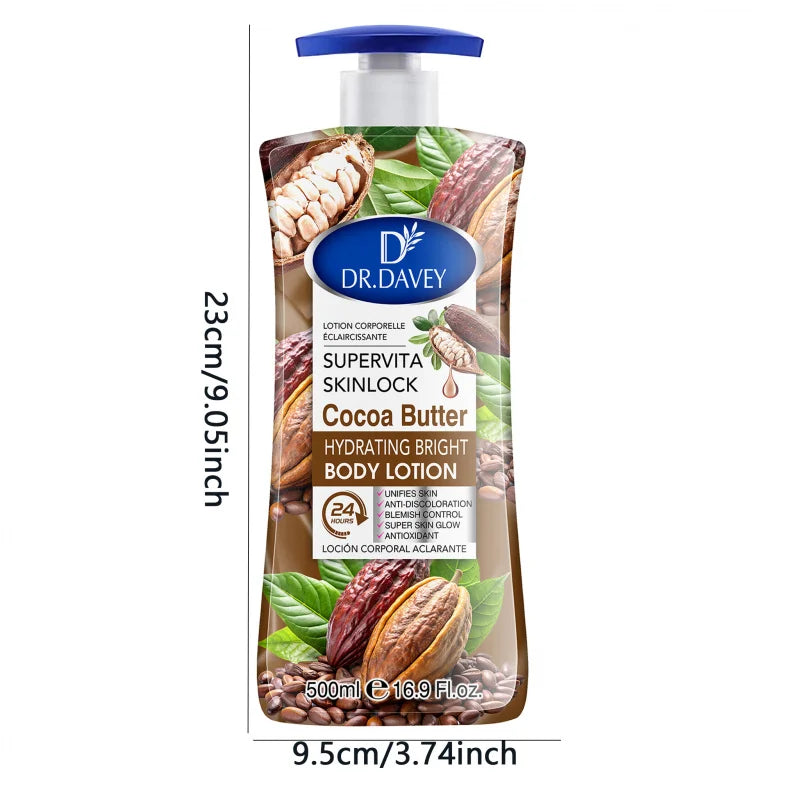 500ML DR.DAVEY Cocoa Butte Body Lotion Large Capacity Four Seasons Moisturizing Refreshing Non greasy Fragrant Body  Lotion
