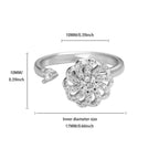 Anti Stress Anxiety Fidget Rings for Women Stainless Steel Sunflower Sun Star Spinner Ring Christmas Jewelry Gifts Dropshipping