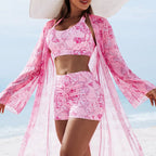 New 2026 Swimsuits Tankini Sets Female Swimwear Push Up For Beach Swim Wear Three-Piece Bathing Suits Pool Women's Swimming Suit