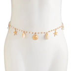 Bohemia Imitation pearl Waist Belly Chain Starfish Pendant For Women Fashion Summer Beach Waistband Bikini Beads Jewelry Y035
