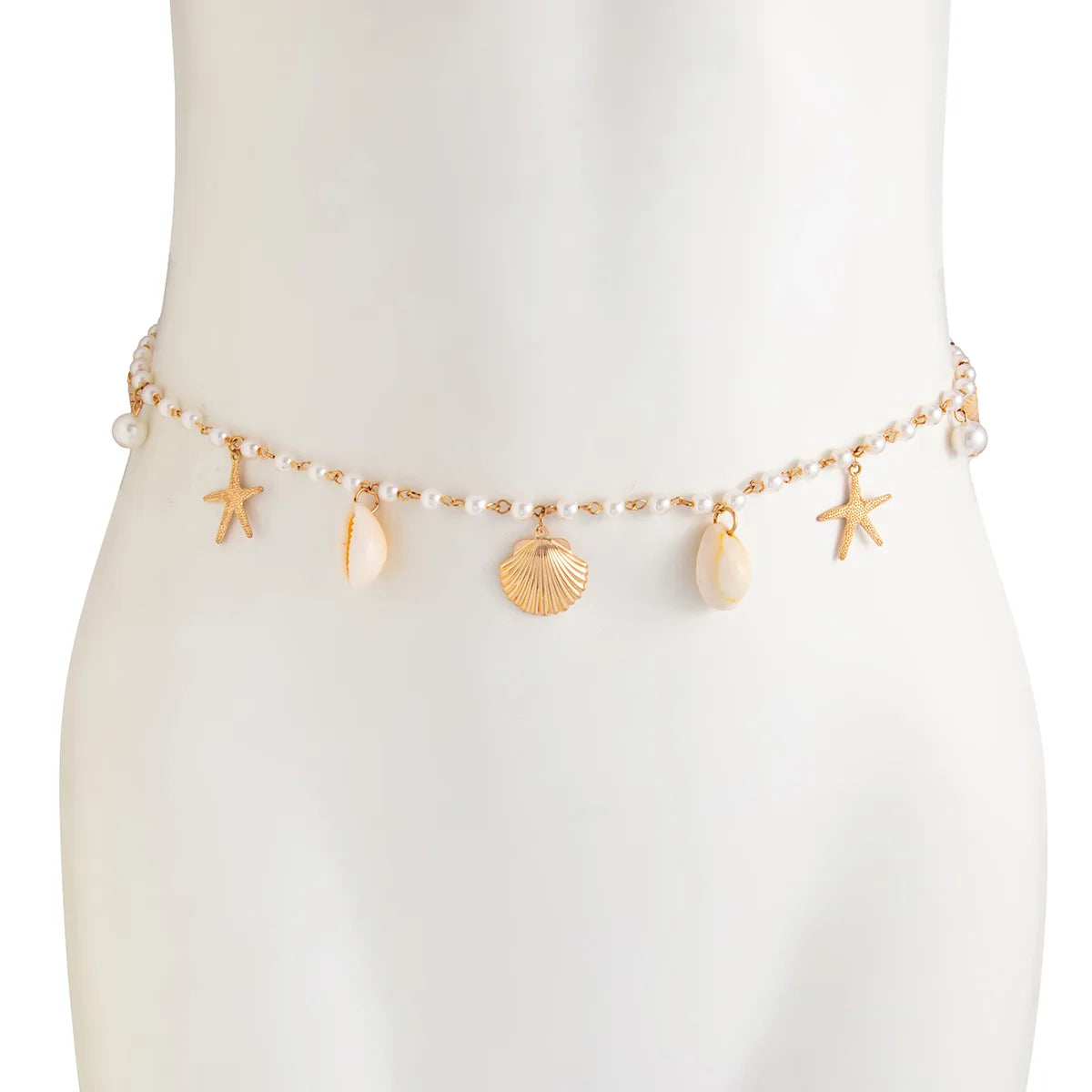 Bohemia Imitation pearl Waist Belly Chain Starfish Pendant For Women Fashion Summer Beach Waistband Bikini Beads Jewelry Y035