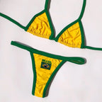 2026 new summer Brazilian flag contrasting bikini retro sexy fashion sports trend fashion backless split niche spicy girl set