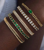 Geometric CZ Bezel Tennis Bracelet For Women Girl Classic Fashion High Quality 5A Cubic Zirconia Jewelry