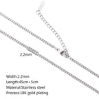 5pc 18K Gold Color PVD Plated Stainless Steel Cuba Cross O Ripple Twisted Chain Necklace Adjustable Chain DIY Necklace Wholesale