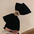 Korean Velvet Bow Hair Pins Fabric Rhinestone Pearl Hair Clips for Women Luxulry Jewelry Spring Clip Gils Hair Accessories