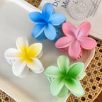 Cute Hair Claw for Beach Vacation and Summer Days with Egg Flowers and Shark Design for Women and Girls