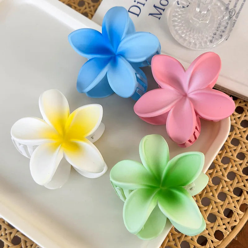Cute Hair Claw for Beach Vacation and Summer Days with Egg Flowers and Shark Design for Women and Girls