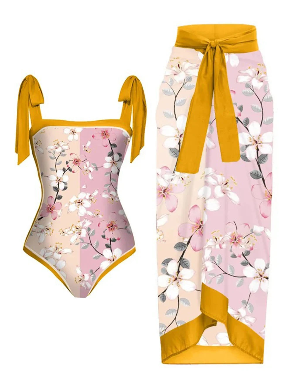 2026 New Arrival Push Up Women Bikini Set Floral Printed Ruffle Bikinis Strappy Bandage Swimwear Brazilian Biquini Bathing Suit
