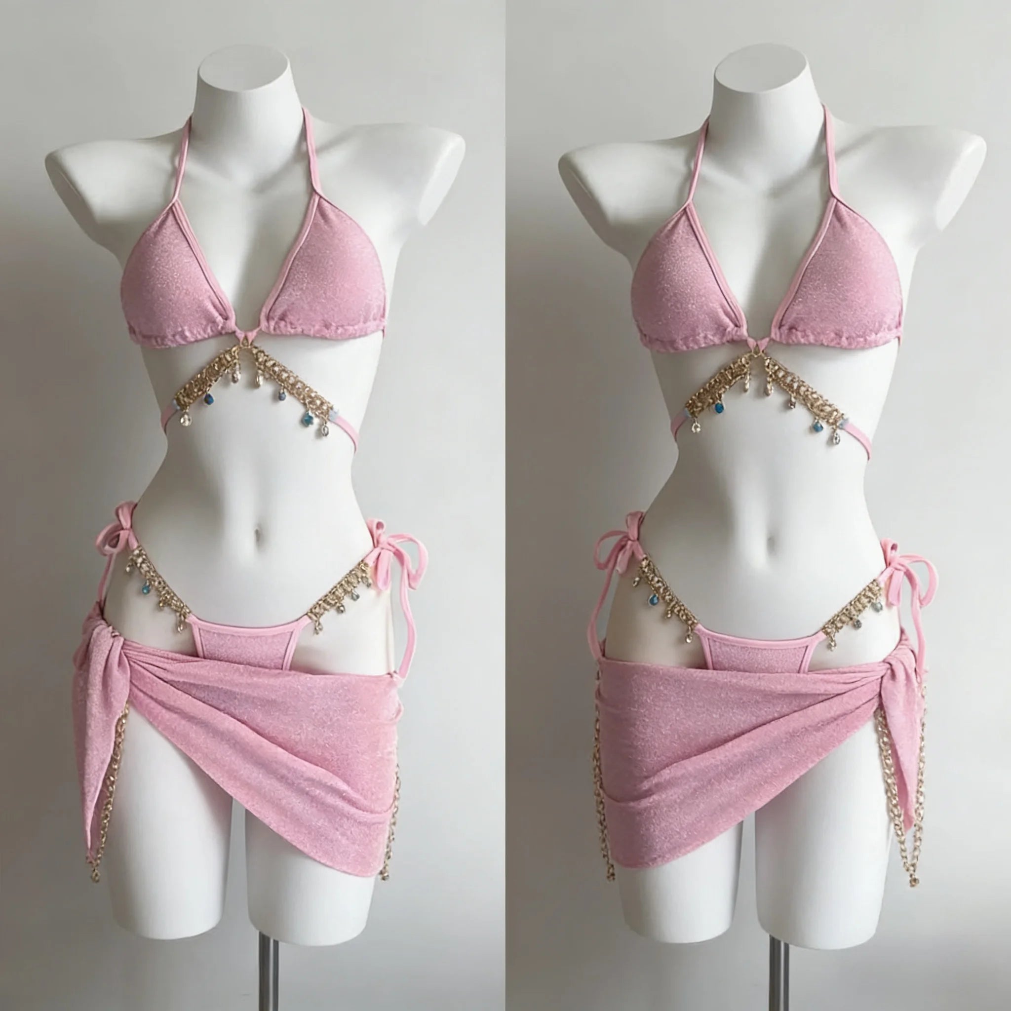 Vintage Striped Triangle Bikini Set High Cut Leg Two Piece Swimwear Stylish Quick Dry Beach Bathing Suit Holiday Swimming New