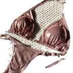Sexy Shiny Pearl Bikini Swimsuit Hot Sale Of The Season New Crossbody Swimwear Elegant Luminous Design Attractive Female Underwe