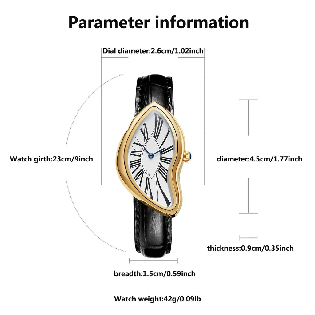 New Alien Crash Melt Twist Y2K Watches for Men and Women Fashion Leather Strap Waterproof Quartz Wristwatches Gift Drop Shipping