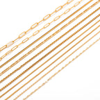5pc 18K Gold Color PVD Plated Stainless Steel Cuba Cross O Ripple Twisted Chain Necklace Adjustable Chain DIY Necklace Wholesale
