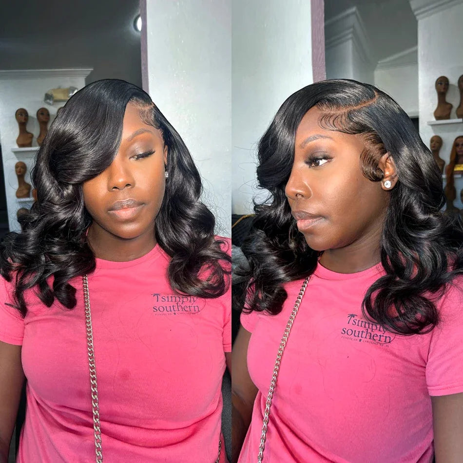 13x4 Body Wave Lace Front Wig Brazilian Human Hair Pre Plucked Natural Hairline Remy Hair Wig For Women
