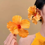 Hibiscus Flower Hair Clip Tropical Hawaiian Style Hairpin Bohemian Beach Duckbill Clip Hair Accessories For Beach Vacation Party