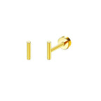 2PCS/Set Stainless Steel Gold Flower Cross Stud Earrings for Women Cute Mini Pearl Earrings Tragus Cartilage Piercing Jewelry