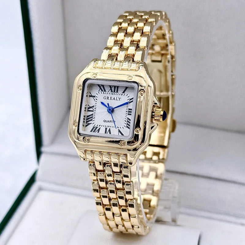 Top Brand Watch Women's Business Retro Classic Simple Waterproof Steel Strip Ladies Fashion Quartz Clock Wristwatches Gift